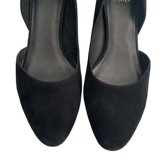 Eileen Fisher Lily Half D'Orsay Pump Heels Black Suede Women's sz 8 - Picture 7 of 13